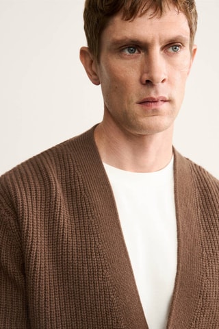 Cardigan 100% laine boutons - Camel