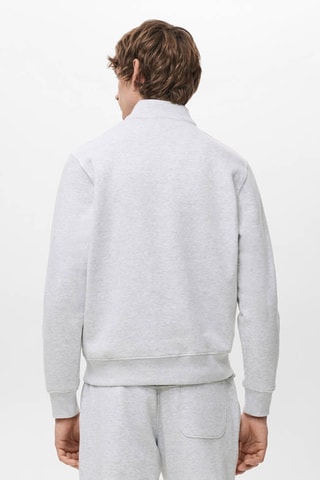 Sweat avec col zippé intérieur soft-touch - Gris