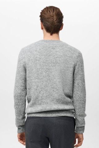 Pull-over en maille à rayures - Gris