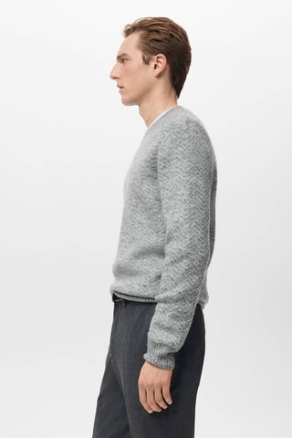 Pull-over en maille à rayures - Gris