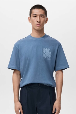 T-shirt 100% coton texte - Bleu