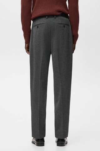 Pantalon flanelle regular-fit à pinces - Gris
