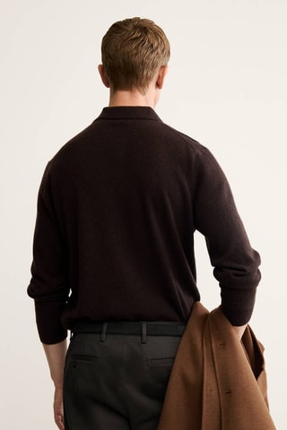 Pull-over polo 100% cachemire - Marron