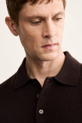 Pull-over polo 100% cachemire - Marron