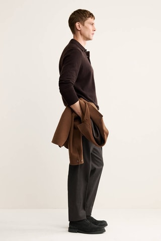 Pull-over polo 100% cachemire - Marron