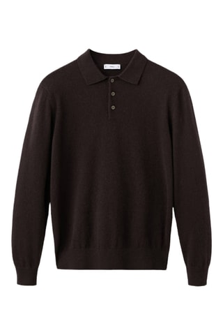 Pull-over polo 100% cachemire - Marron
