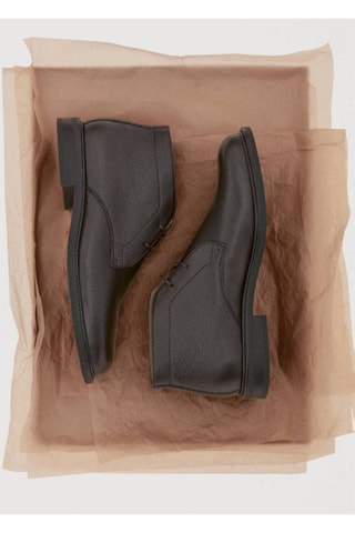 Bottines cuir lacets - Marron