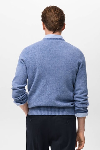 Pull-over maille laine mélangée - Bleu