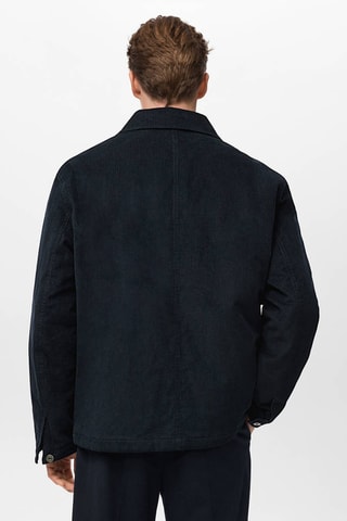 Veste velours côtelé poches - Bleu