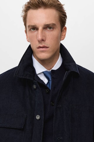 Veste velours côtelé poches - Bleu