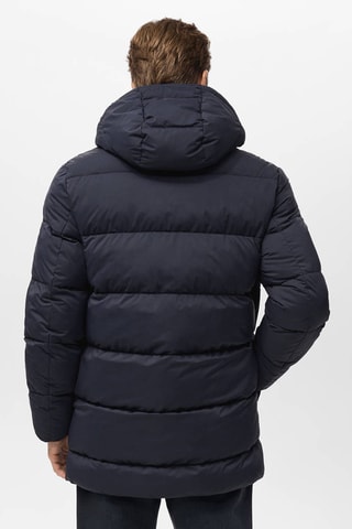 Anorak matelassé capuche résistant à l'eau - Bleu