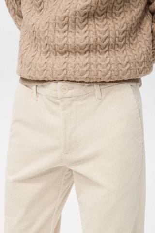 Pantalon velours côtelé slim-fit - Écru