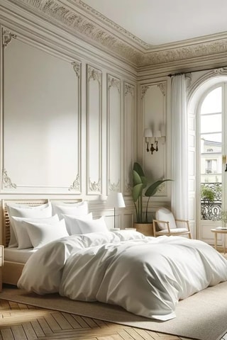 Parure de couette en percale de coton Venezia - Blanc