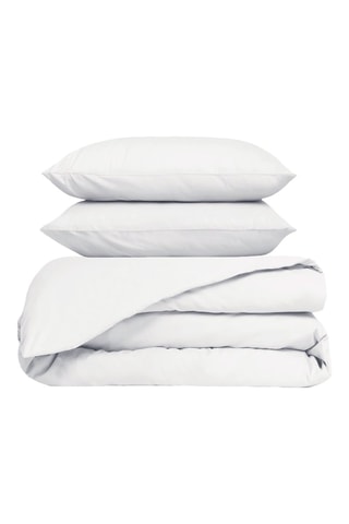 Parure de couette en percale de coton Venezia - Blanc
