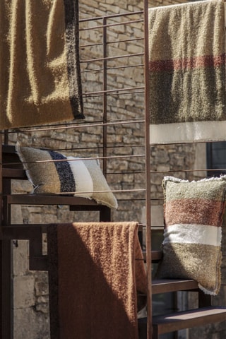 Plaid en laine Calypso - Beige et jaune - 130 x 200 cm