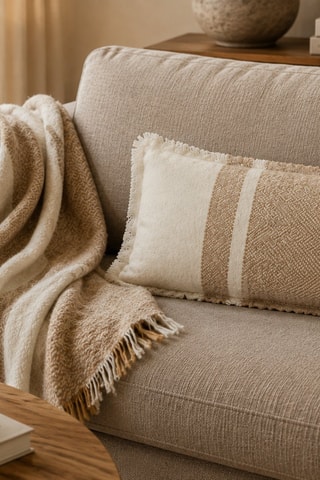Housse de coussin en laine Megeve - Beige - 40 x 60 cm