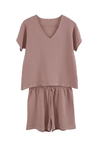 T-shirt et short en lin Symi - Vieux rose