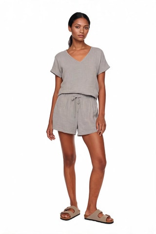 T-shirt et short en lin Symi - Gris