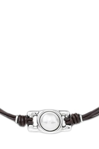 Collier multi tours - Cuir et plaqué argent