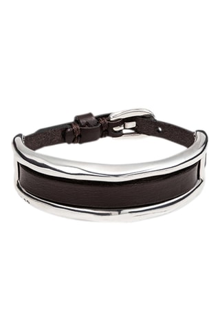 Bracelet - Plaqué argent et cuir