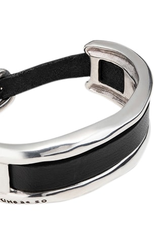 Bracelet - Plaqué argent et cuir