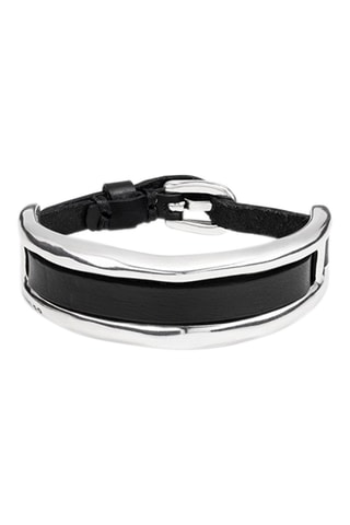Bracelet - Plaqué argent et cuir