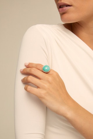 Bague - Plaqué argent et verre de Murano