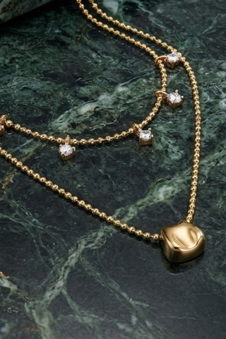 Collier - Plaqué or jaune et zircons