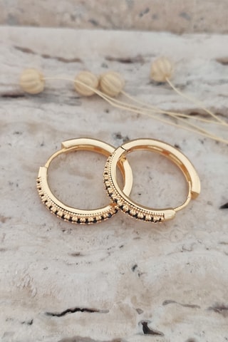 Créoles dorées à l’or fin jaune et zircons