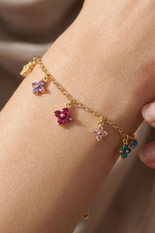 Bracelet - Plaqué or jaune et zircons