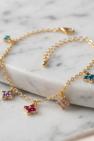 Bracelet - Plaqué or jaune et zircons