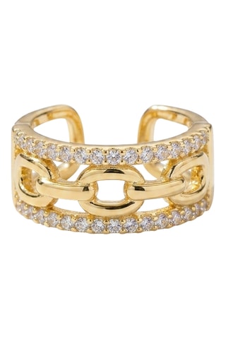 Earcuff - Plaqué or jaune et zircons