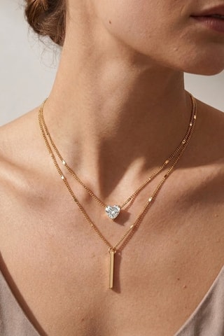 Collier - Doré à l'or jaune et zircons