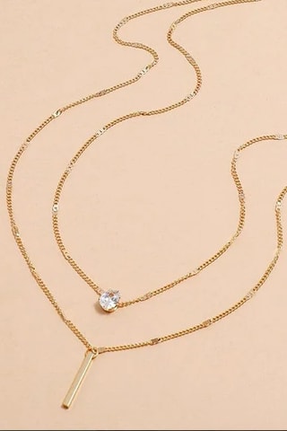 Collier - Doré à l'or jaune et zircons