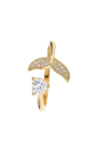 Bague - Plaqué or jaune et zircons