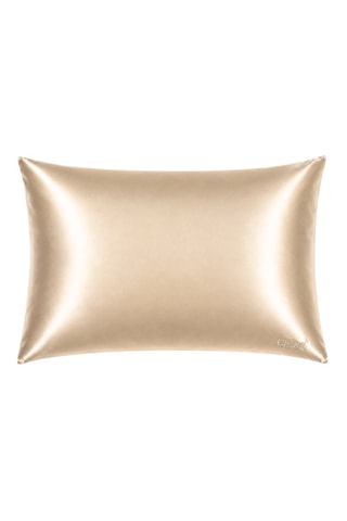 Funda de almohada de seda de morera y microfibra - Beige - 50 x 70 cm