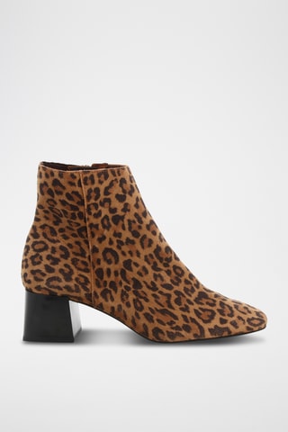 Bottines en croûte de cuir Simanette - Léopard