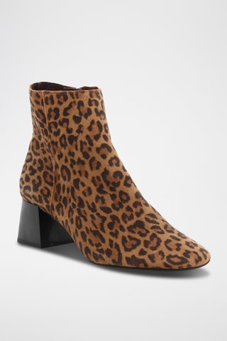 Bottines en croûte de cuir Simanette - Léopard