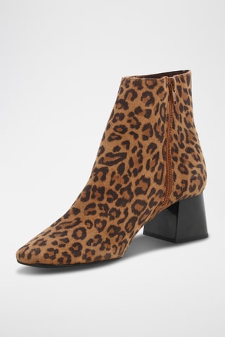 Bottines en croûte de cuir Simanette - Léopard