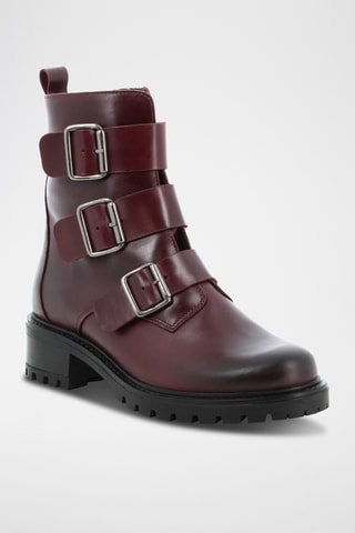 Bottines en cuir Argo - Bordeaux