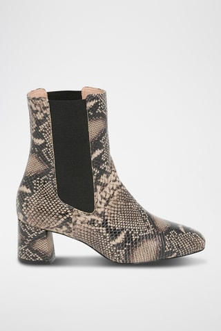 Bottines Chelsea en cuir Ezia - Beige
