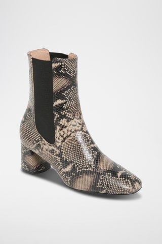 Bottines Chelsea en cuir Ezia - Beige