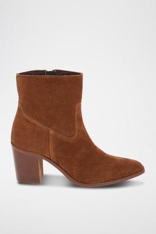 Bottines en cuir suédé Aelle - Camel