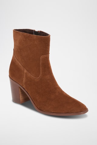 Bottines en cuir suédé Aelle - Camel