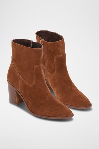 Bottines en cuir suédé Aelle - Camel