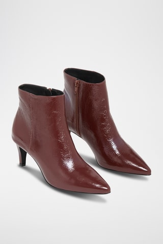 Bottines vernies en cuir Cypriane - Bordeaux