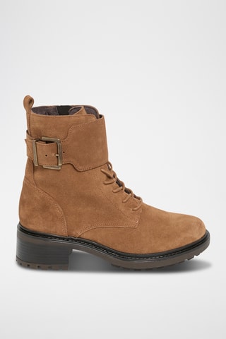Bottines en cuir suédé Enlace - Taupe