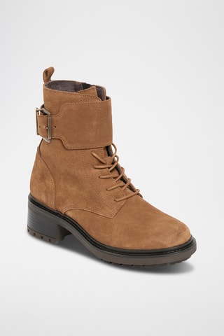 Bottines en cuir suédé Enlace - Taupe