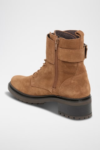 Bottines en cuir suédé Enlace - Taupe
