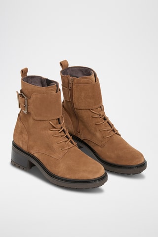 Bottines en cuir suédé Enlace - Taupe
